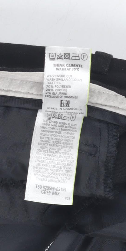 Womens UK Size 10 Marks and Spencer Regular Fit Business Workwear Black Trousers
