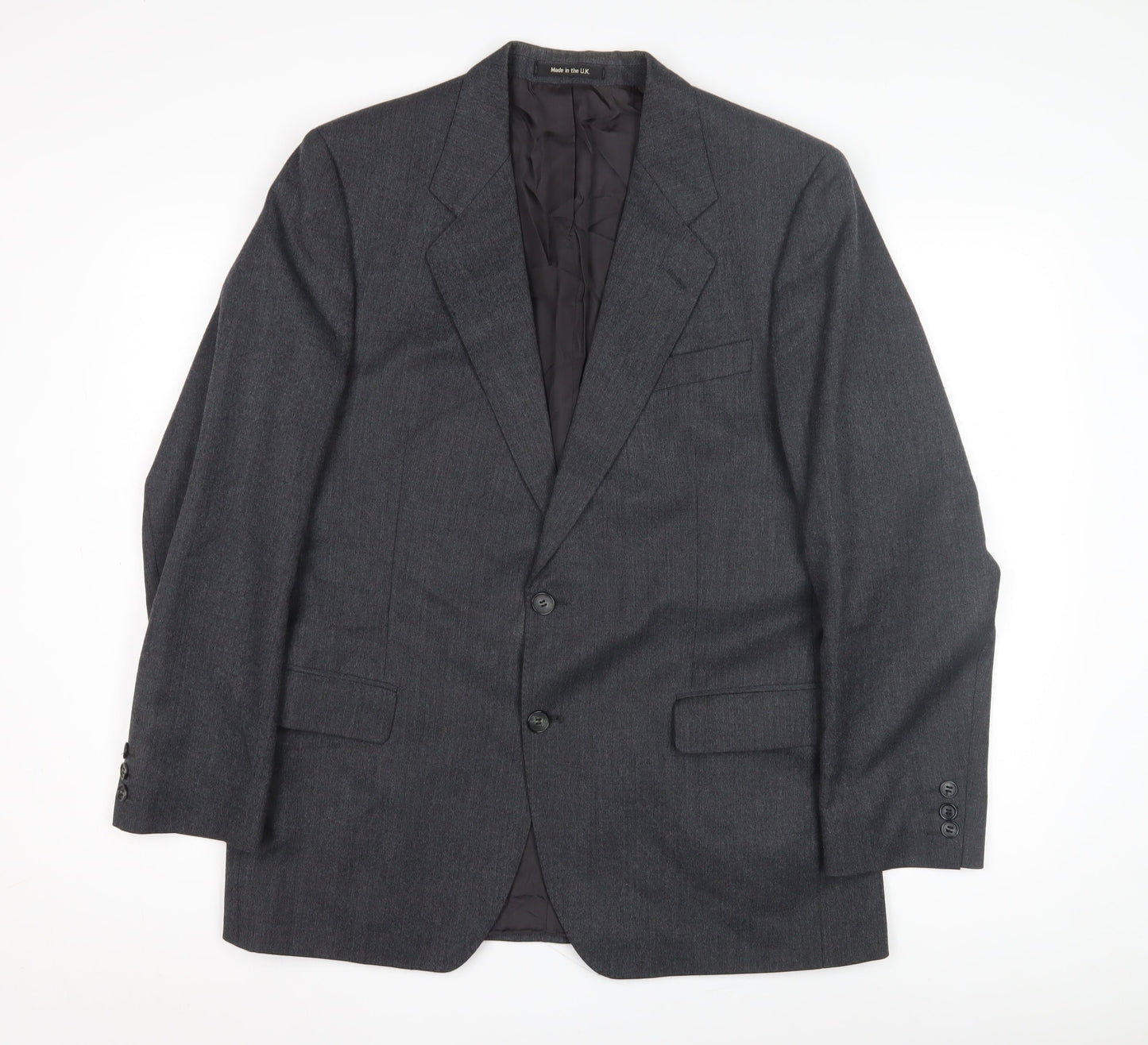 St Michael Men's Grey Wool Blazer, Size M, Classic Style