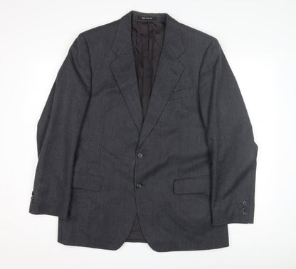 St Michael Men's Grey Wool Blazer, Size M, Classic Style