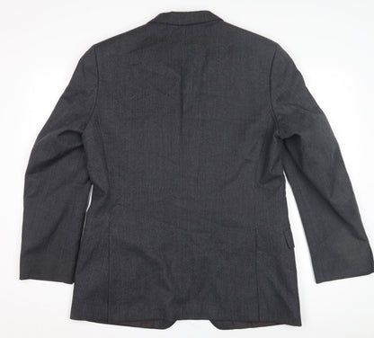 St Michael Men's Grey Wool Blazer, Size M, Classic Style