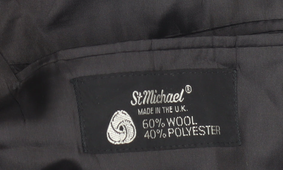 St Michael Men's Grey Wool Blazer, Size M, Classic Style