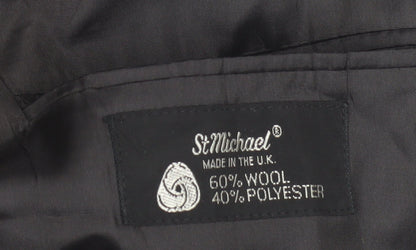 St Michael Men's Grey Wool Blazer, Size M, Classic Style