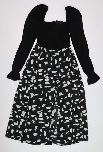 A X Women’s Black Animal Print Dress Size 12