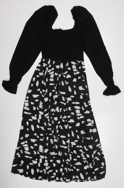 A X Women’s Black Animal Print Dress Size 12