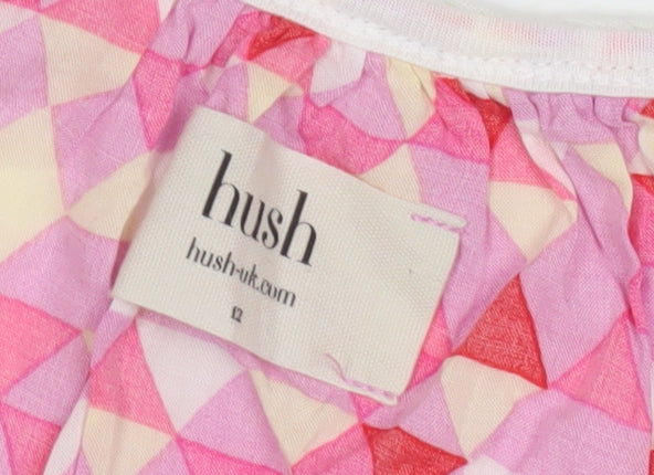Hush Women's Pink Geometric Sleeveless Top Size 12