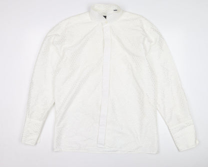 Mens UK Collar Size 15.5 Peter England Smart White  Dress Shirt