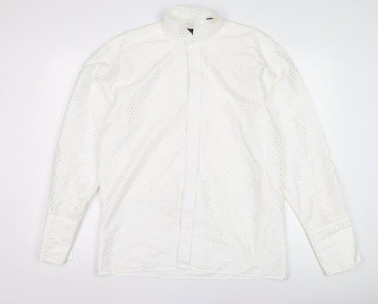 Mens UK Collar Size 15.5 Peter England Smart White  Dress Shirt
