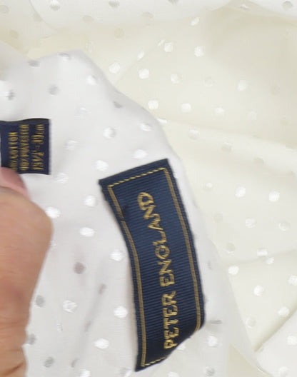 Mens UK Collar Size 15.5 Peter England Smart White  Dress Shirt