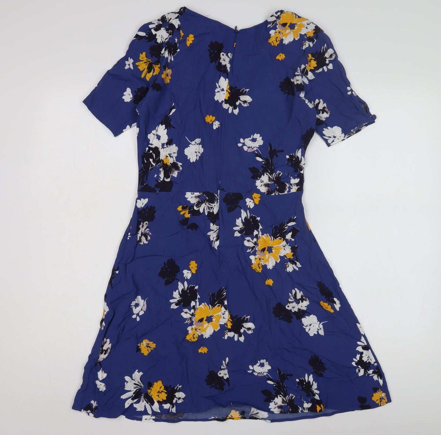 Next Petite Blue Floral Dress - Size 8