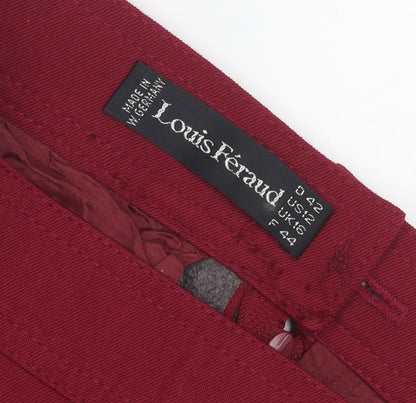 Louis Féraud Women's Red Pencil Skirt Size 16