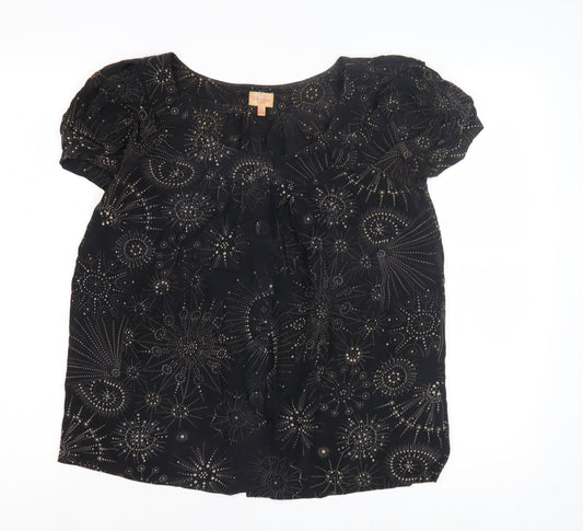 Womens UK Size 8 Whistles Black Basic Blouse
