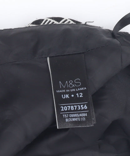 Marks and Spencer Women's Black Geometric Pencil Skirt, Size 12