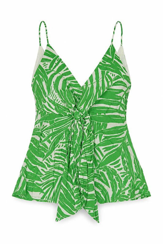 Womens UK Size 8 MNG Green Camisole Blouse