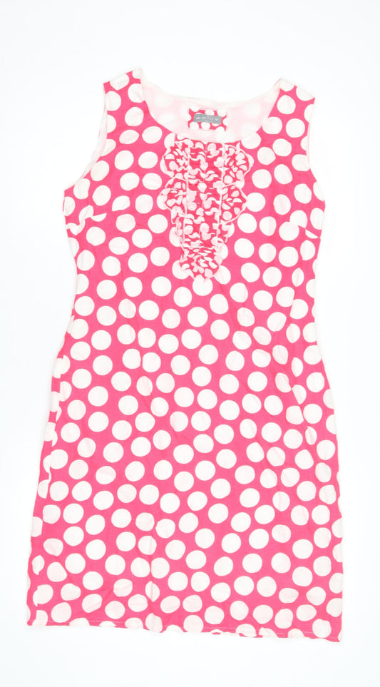 Per Una Women’s Pink Polka Dot Ruffle Dress Size 12