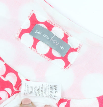 Per Una Women’s Pink Polka Dot Ruffle Dress Size 12