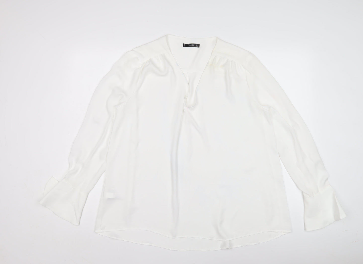 Womens UK Size 14 Mango White Basic Blouse