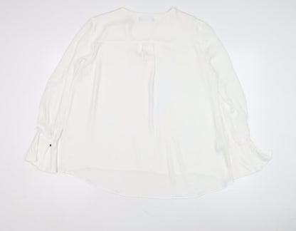 Womens UK Size 14 Mango White Basic Blouse