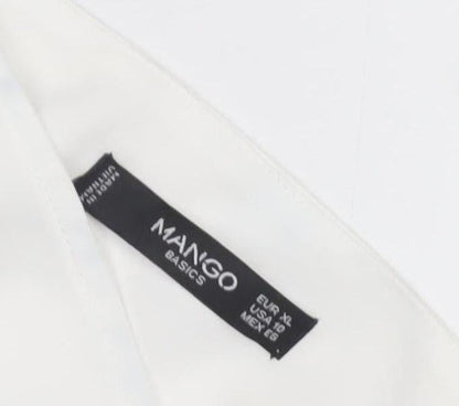 Womens UK Size 14 Mango White Basic Blouse