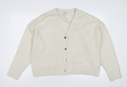 Womens UK Size L Marks and Spencer Ivory Cardigan Jumper