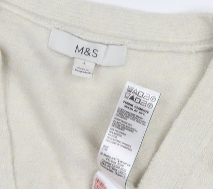 Womens UK Size L Marks and Spencer Ivory Cardigan Jumper