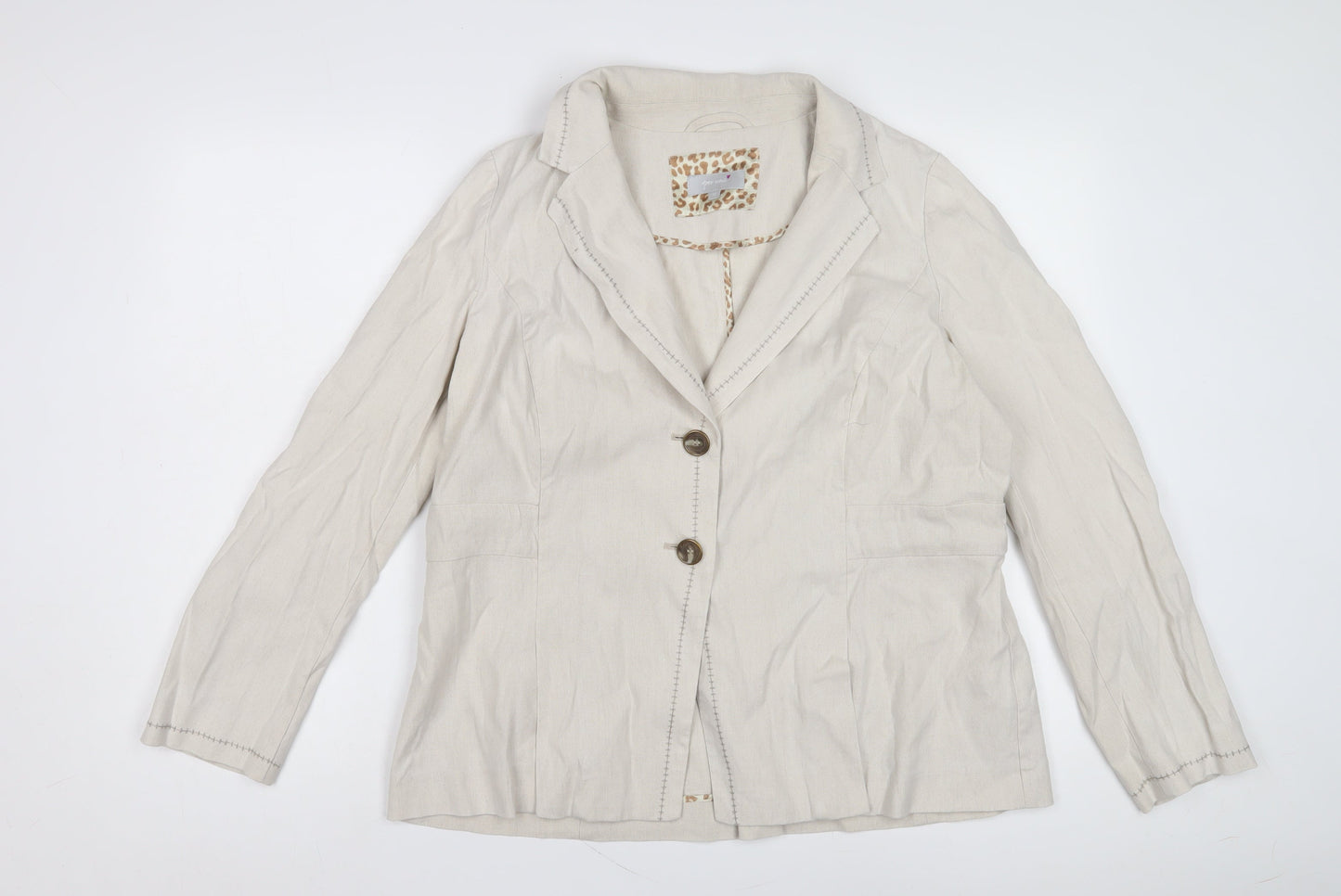 Per Una Women's Beige Blazer Size 18 Casual