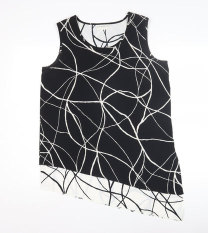 Chianti Women's Black Geometric Asymmetric Tank Top Size 12