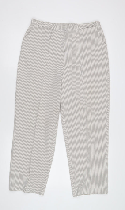 Bm Women's Grey Striped Trousers Size 14