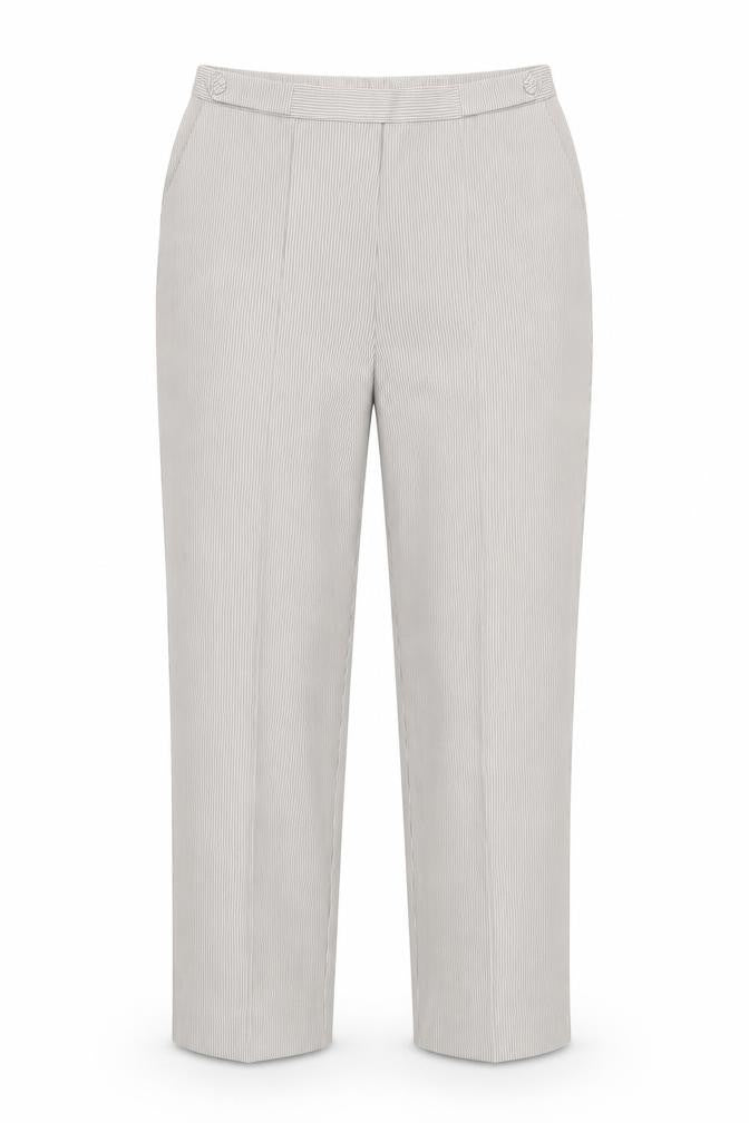 Bonmarché Women's Grey Striped Trousers Size 14