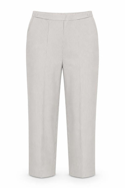 Bonmarché Women's Grey Striped Trousers Size 14