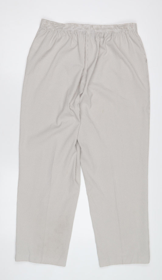 Bm Women's Grey Striped Trousers Size 14