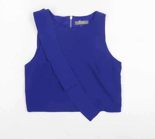 Womens UK Size 10 Oasis Blue Basic Blouse