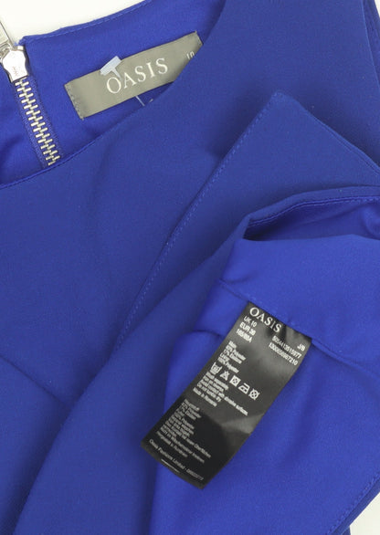 Womens UK Size 10 Oasis Blue Basic Blouse