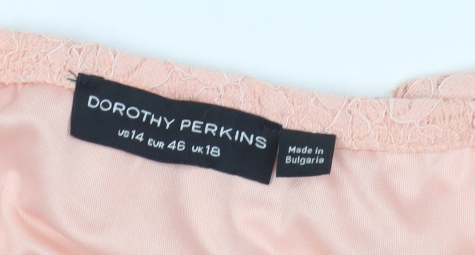 Womens UK Size 18 Dorothy Perkins Pink Off the Shoulder Blouse