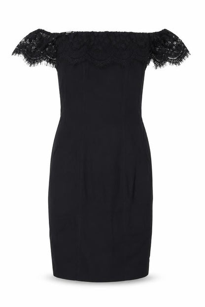 Miss Selfridge Women's Black Off Shoulder Sheath Dress Size 8