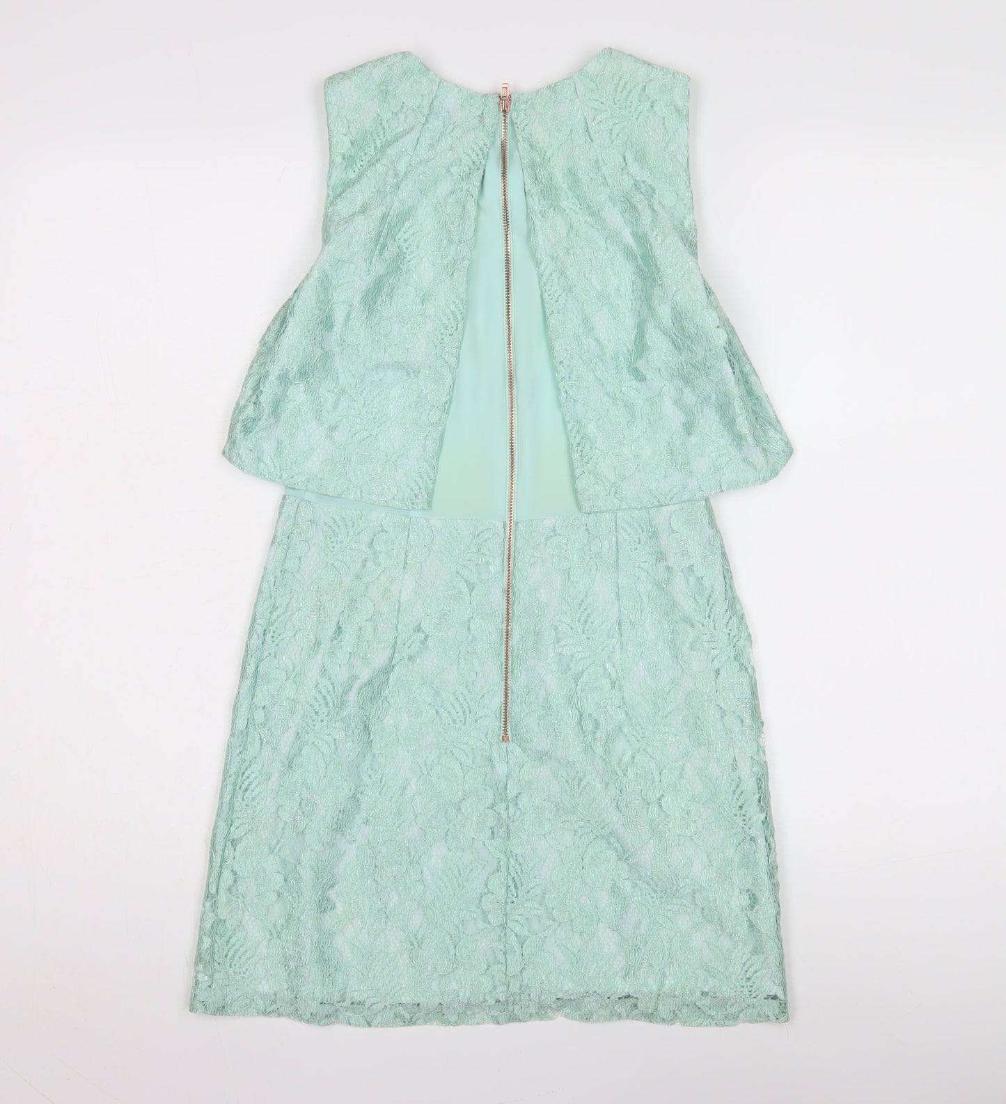 Topshop Women's Green Lace A-Line Dress