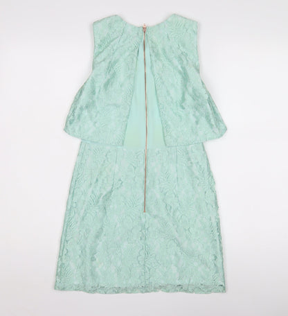 Topshop Women's Green Lace A-Line Dress
