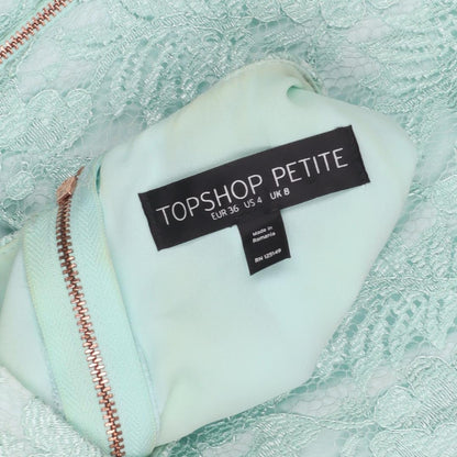 Topshop Women's Green Lace A-Line Dress