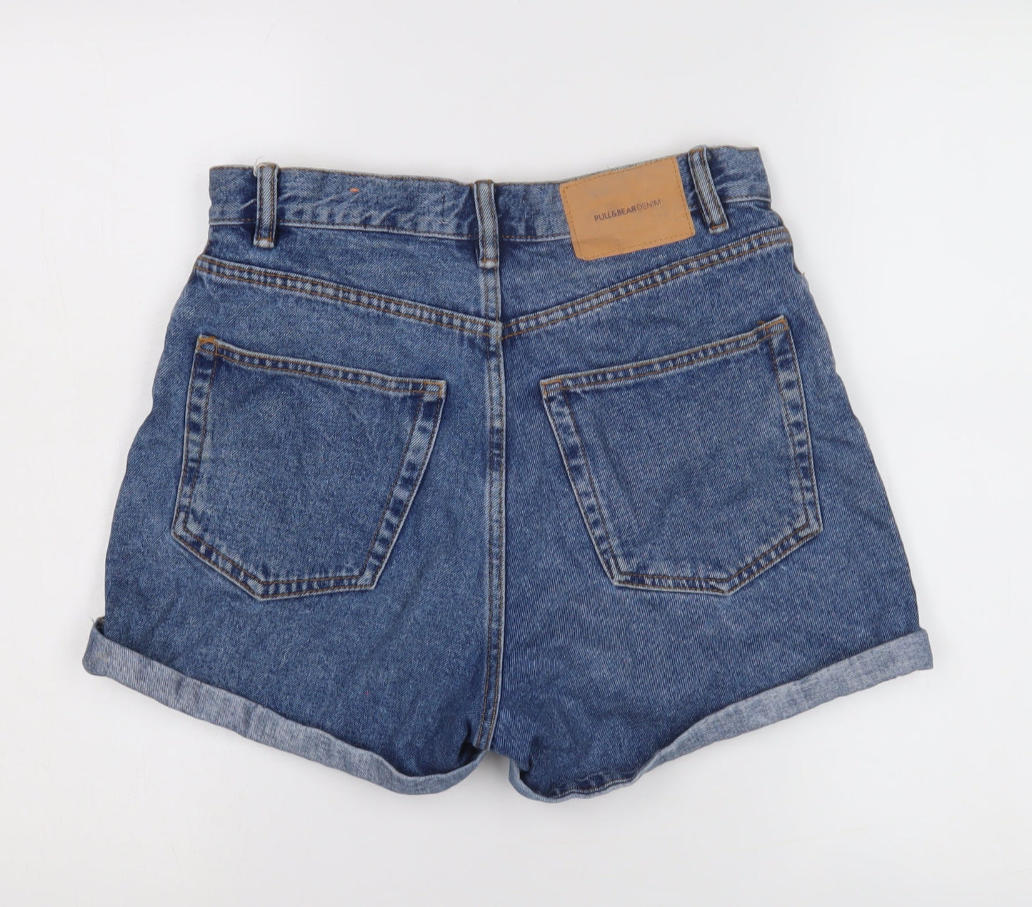 Pull & Bear Women's Blue Mom Shorts Size 10 Denim Casual