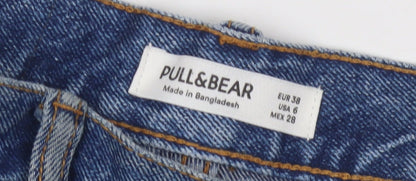 Pull & Bear Women's Blue Mom Shorts Size 10 Denim Casual