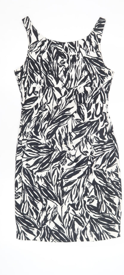 Wallis Women's Black & White Print Dress, Size 12