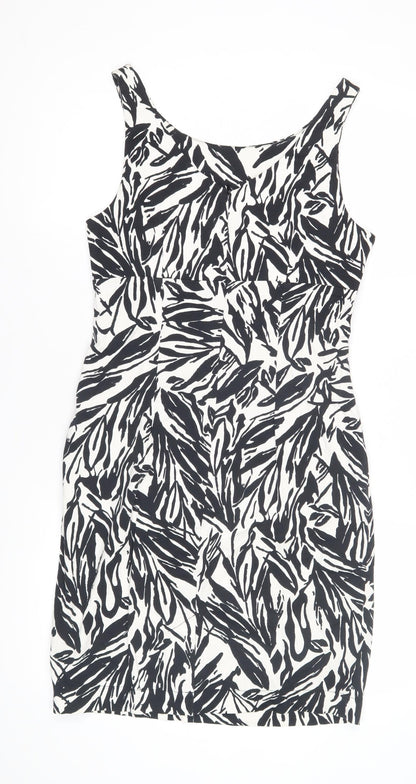Wallis Women's Black & White Print Dress, Size 12