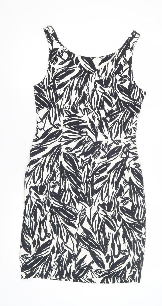 Wallis Women's Black & White Print Dress, Size 12