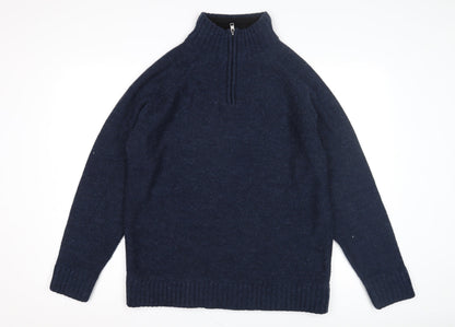 Next Men's Large Blue 1/2 Zip Jumper