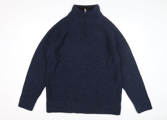 Next Men's Large Blue 1/2 Zip Jumper