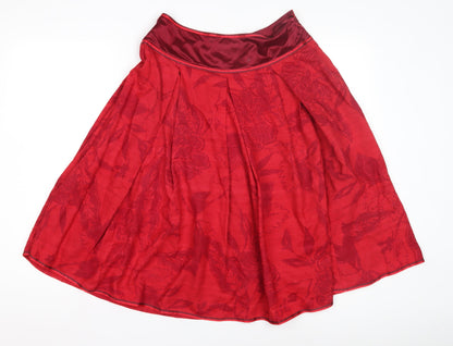 Monsoon Red Floral Women's Skirt Size 8