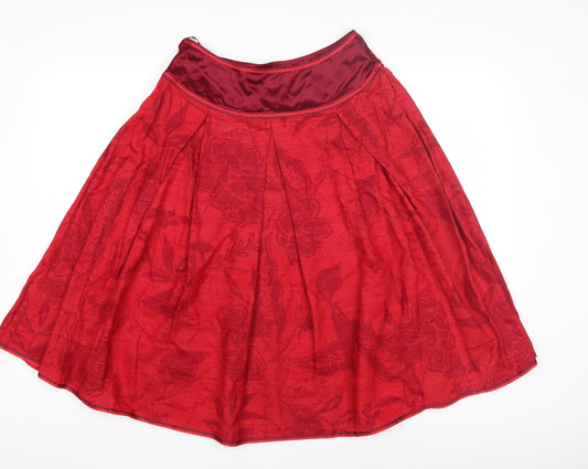 Monsoon Red Floral Women's Skirt Size 8