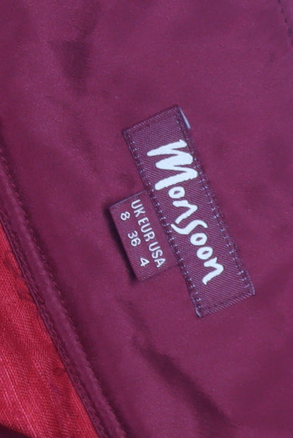 Monsoon Red Floral Women's Skirt Size 8