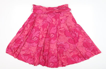 Marks and Spencer Floral Skirt, UK 12, Pink, Women's