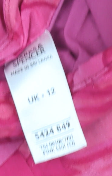 Marks and Spencer Floral Skirt, UK 12, Pink, Women's