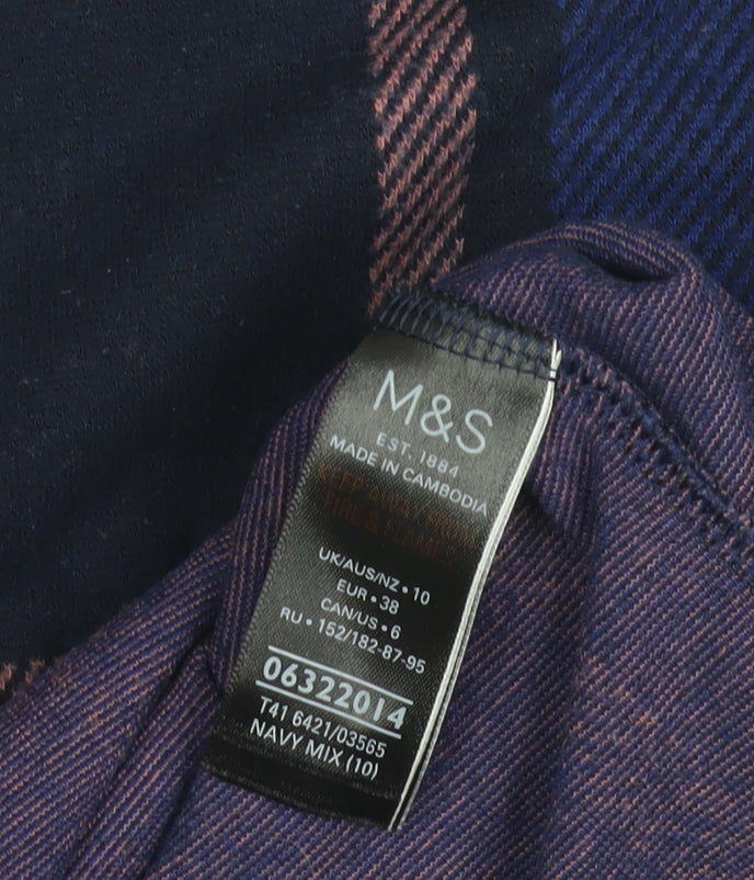 Womens UK Size 10 Marks and Spencer Blue Basic T-Shirt